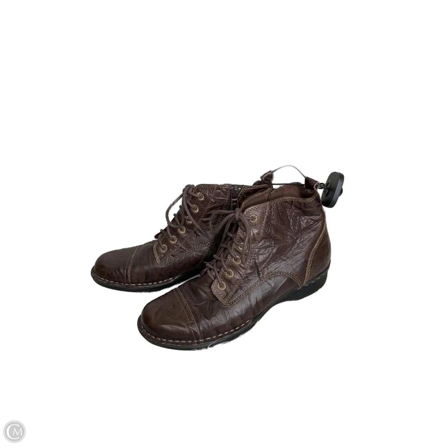 Boots Ankle Flats By Clarks In Brown, Size: 7.5