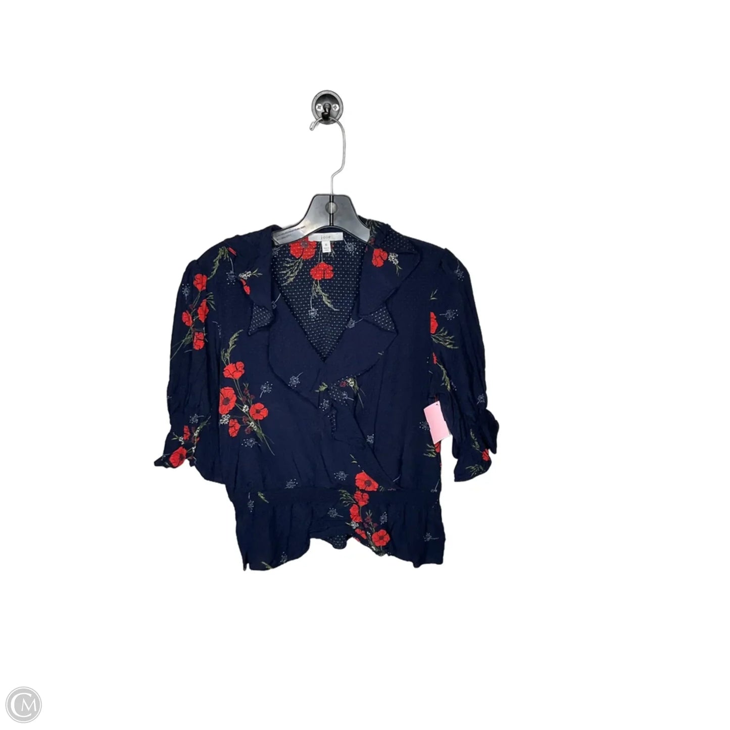 Blouse 3/4 Sleeve By Joie In Navy, Size: M