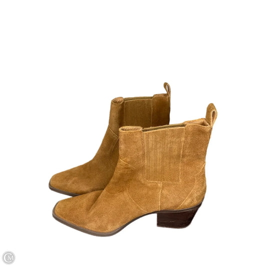 Boots Ankle Heels By Crown Vintage In Brown, Size: 11