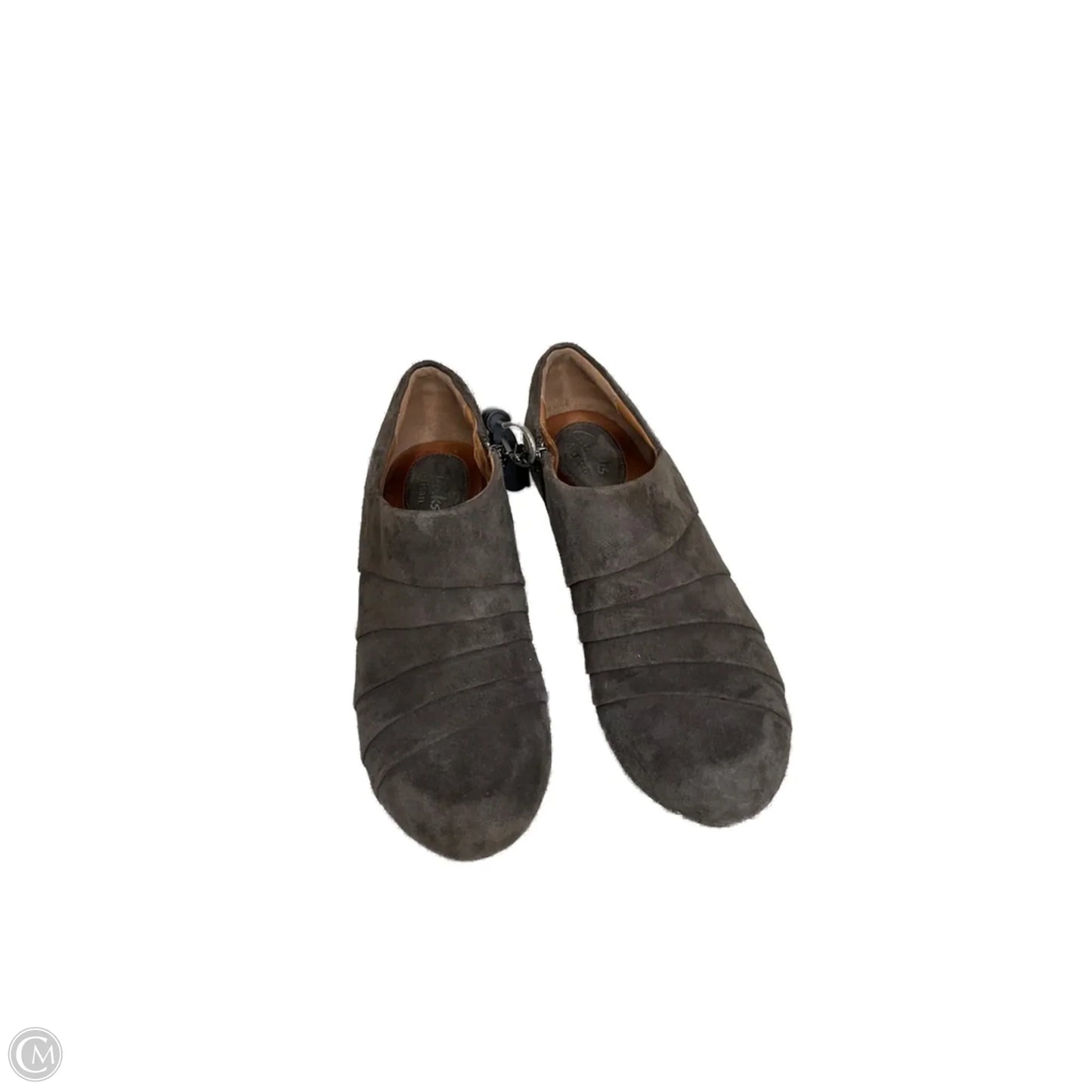 Boots Ankle Heels By Clarks In Grey, Size: 8.5