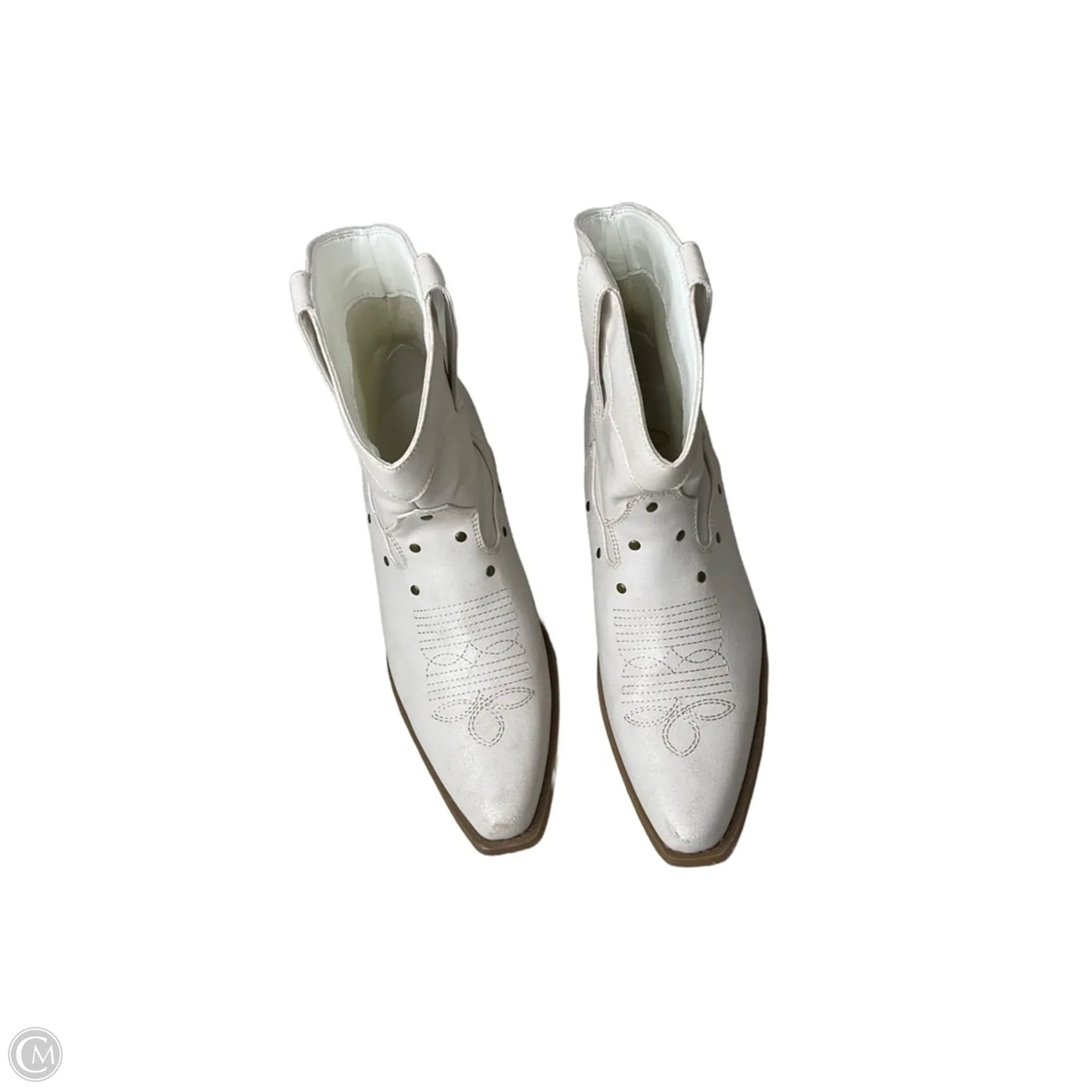 Boots Ankle Heels By Sugar In White, Size: 8.5