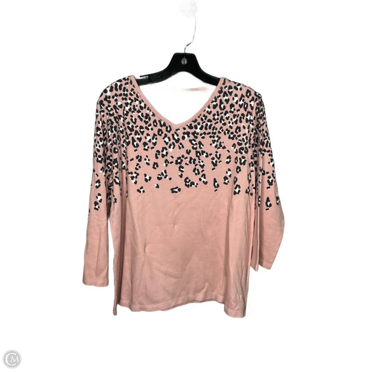 Top Long Sleeve By Kim Rogers In Pink, Size: L