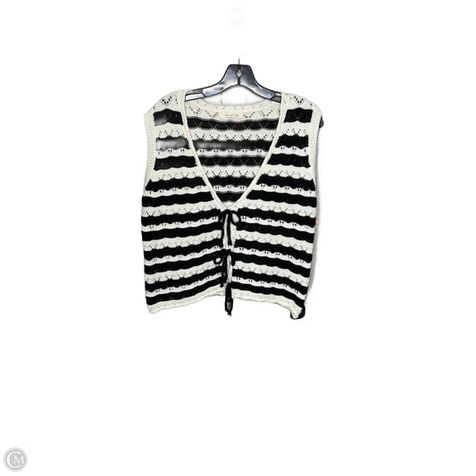 Vest Sweater By Doe & Rae In Black & White, Size: M