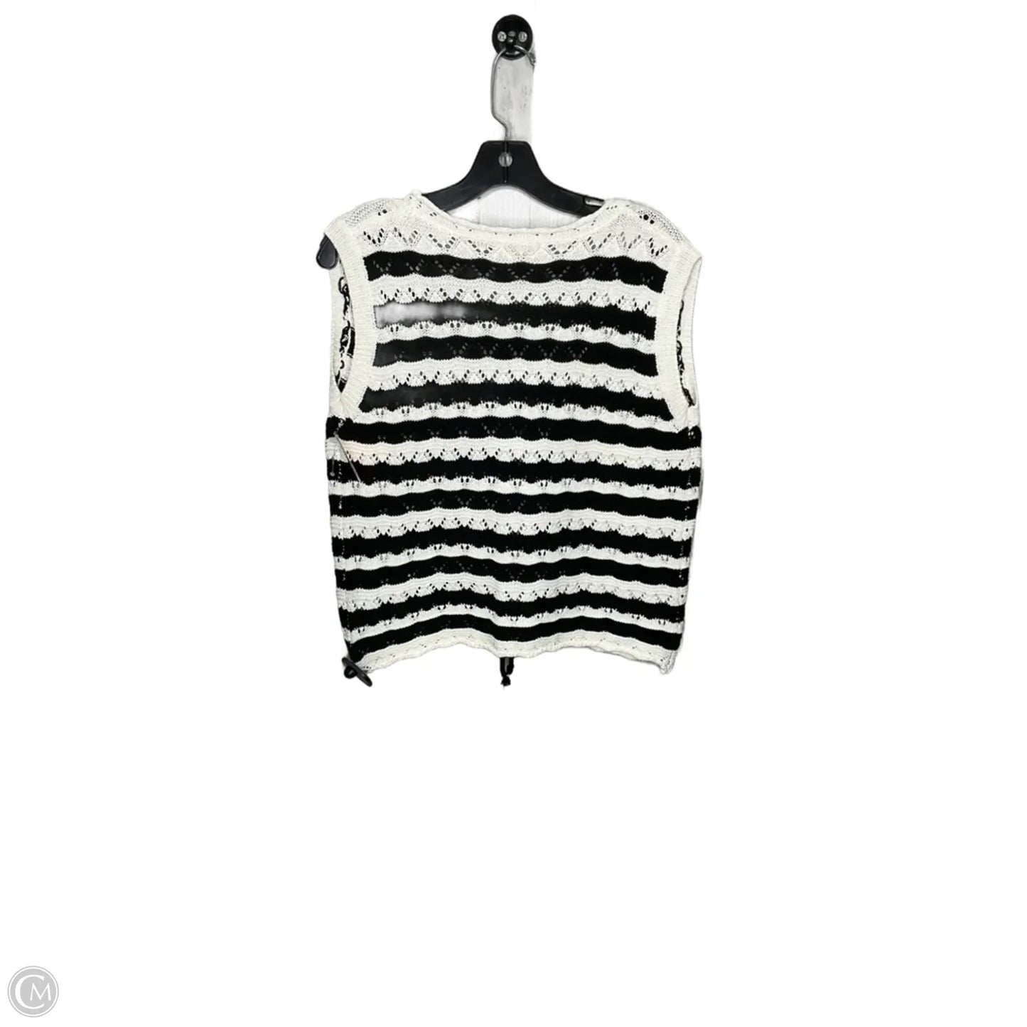 Vest Sweater By Doe & Rae In Black & White, Size: M
