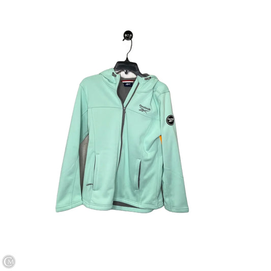 Athletic Jacket By Reebok In Green, Size: M
