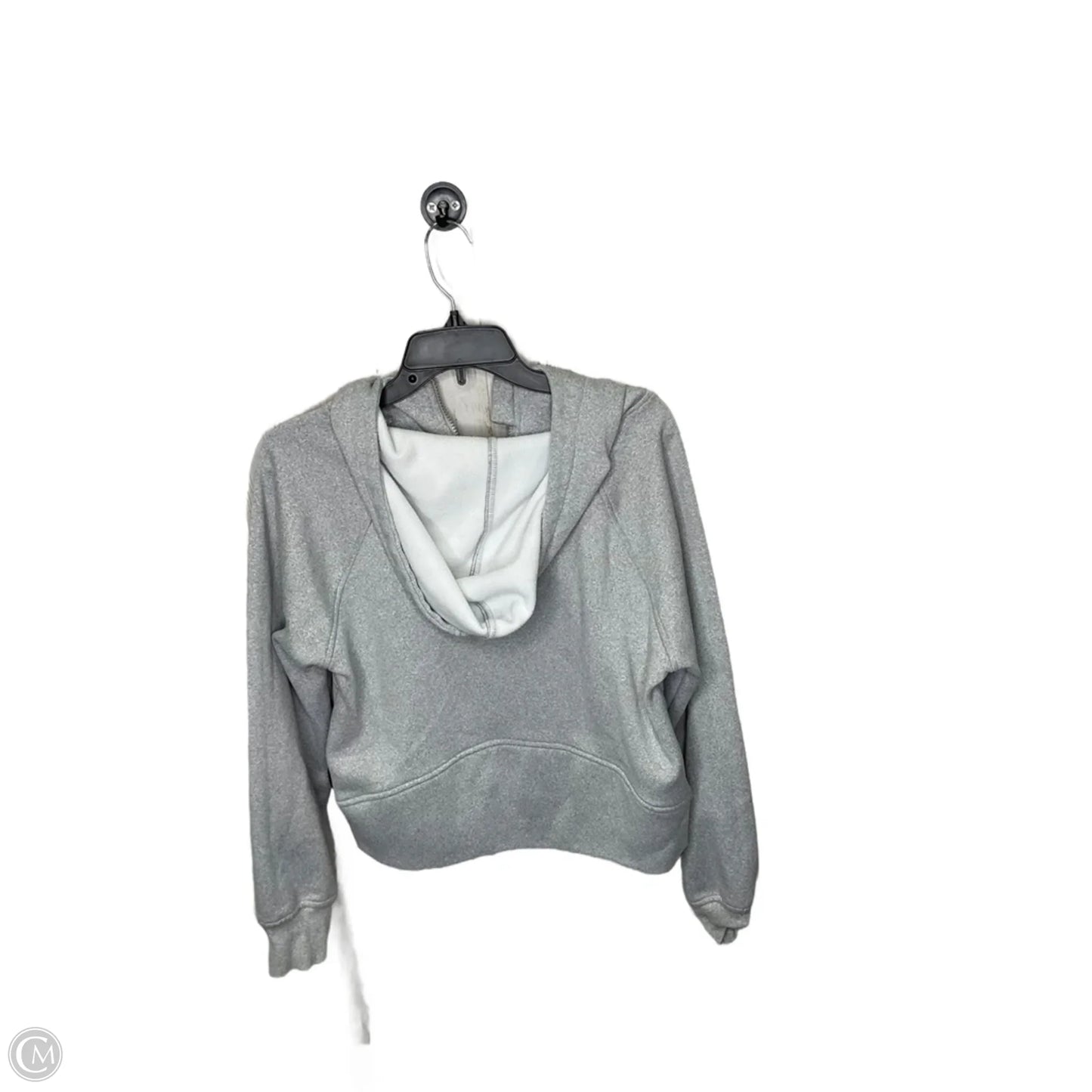 Athletic Top Long Sleeve Hoodie By Clothes Mentor In Grey, Size: M