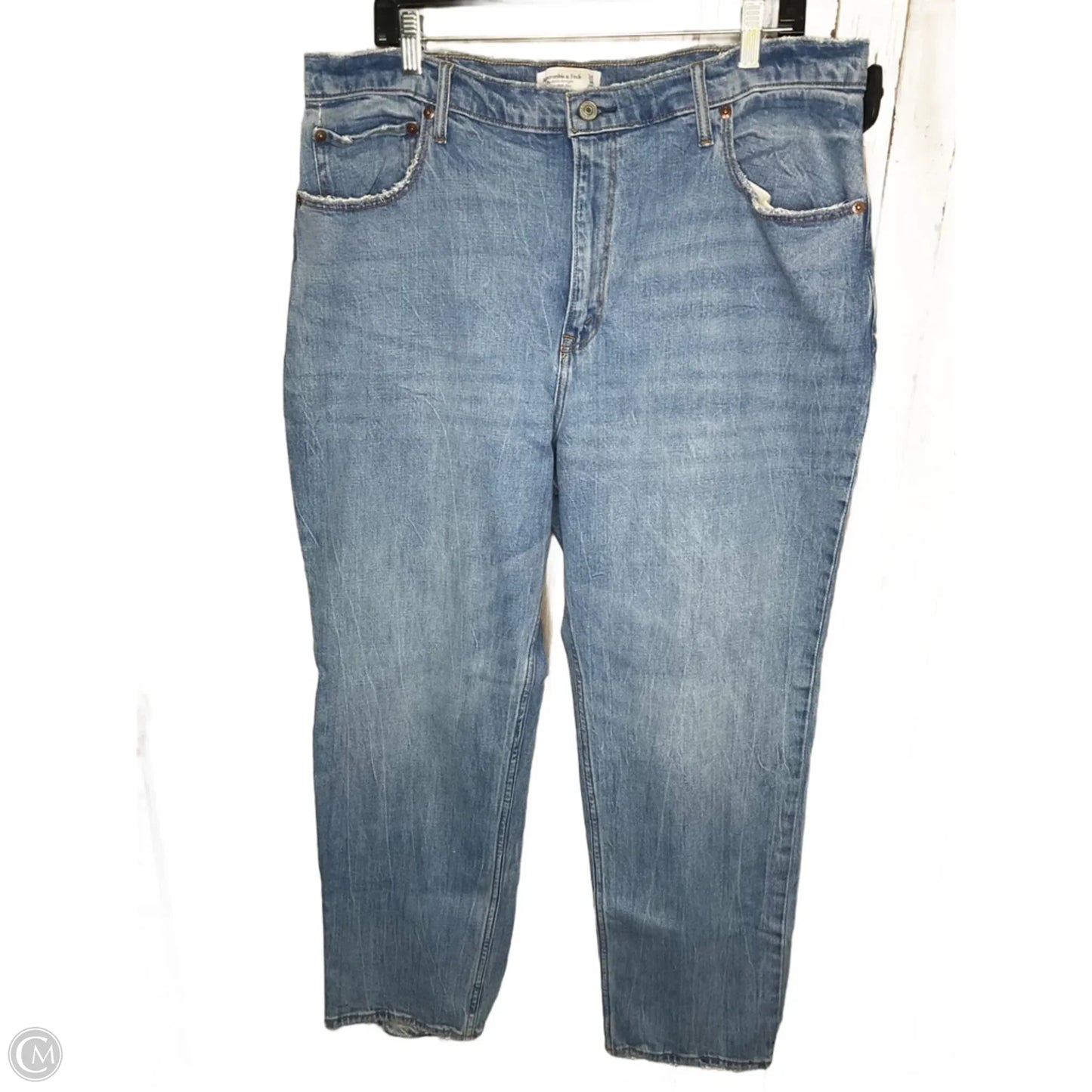 Jeans Straight By Abercrombie And Fitch In Blue Denim, Size: 18