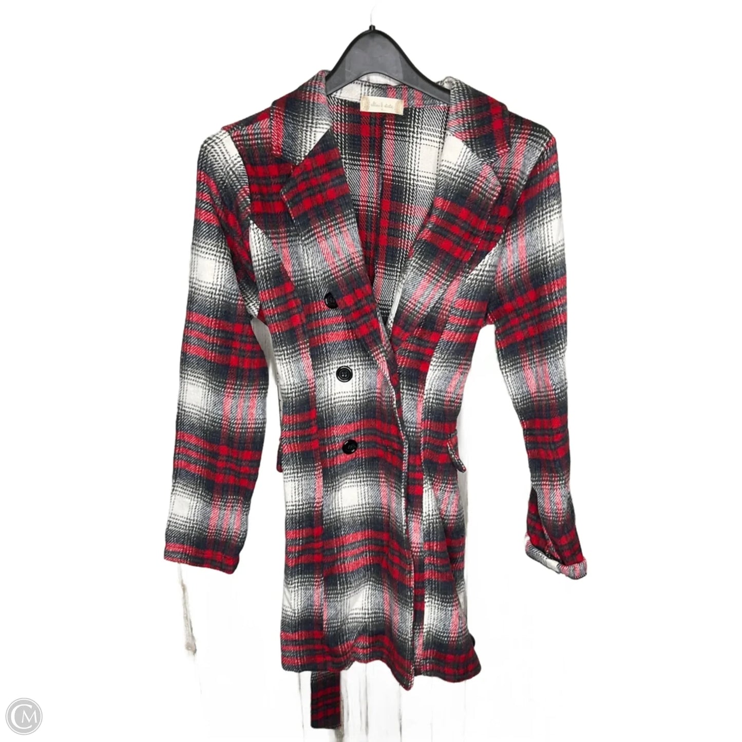 Coat Peacoat By Altard State In Plaid Pattern, Size: S