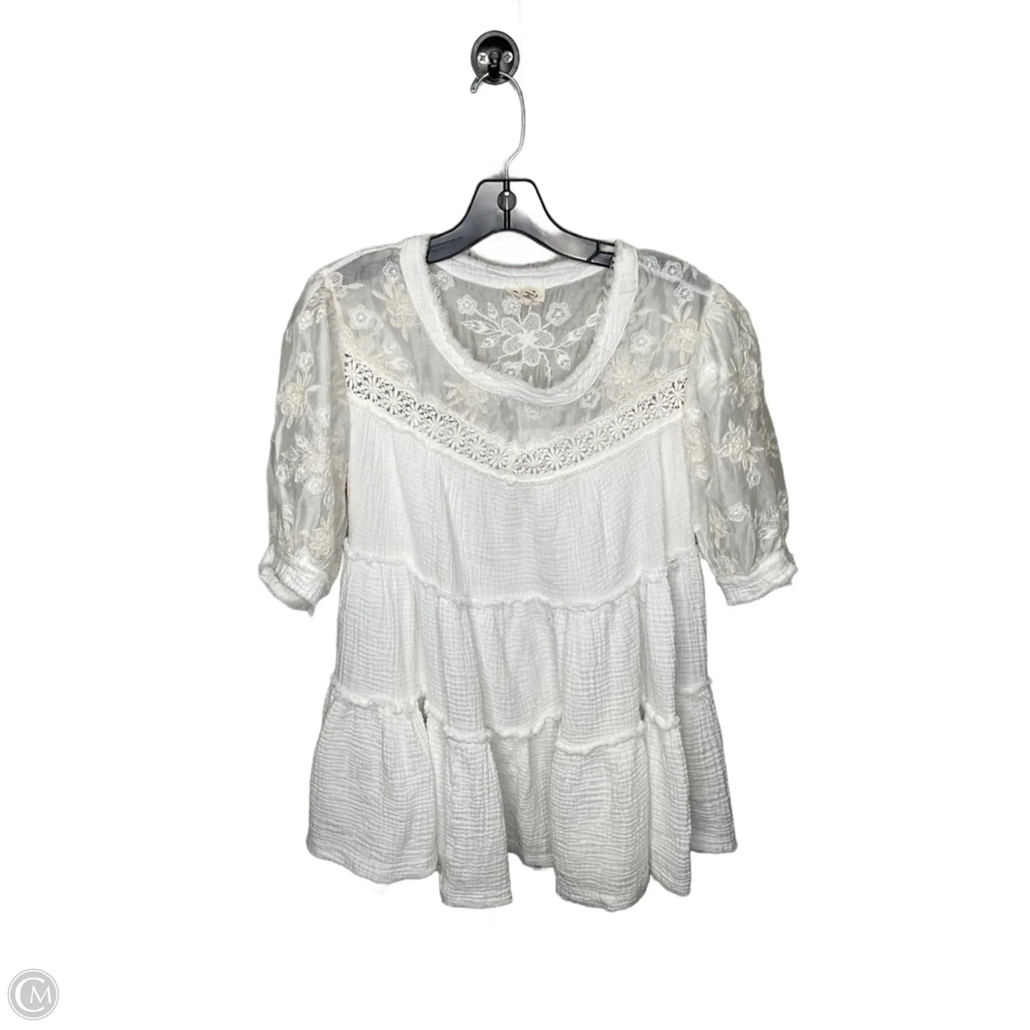 Top Short Sleeve By Pol In White, Size: S