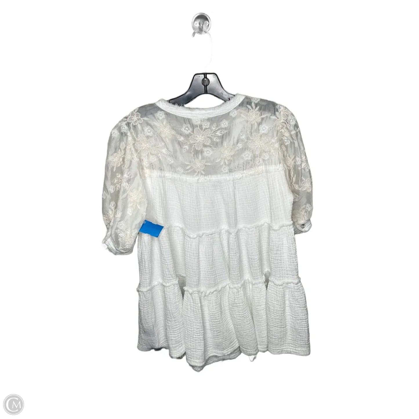 Top Short Sleeve By Pol In White, Size: S