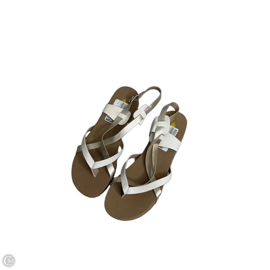 Sandals Heels Wedge By Volatile In Tan & White, Size: 8