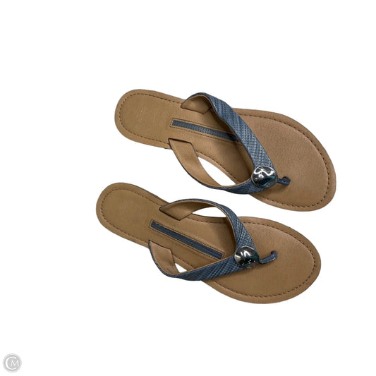 Sandals Flip Flops By New Directions In Blue, Size: 8