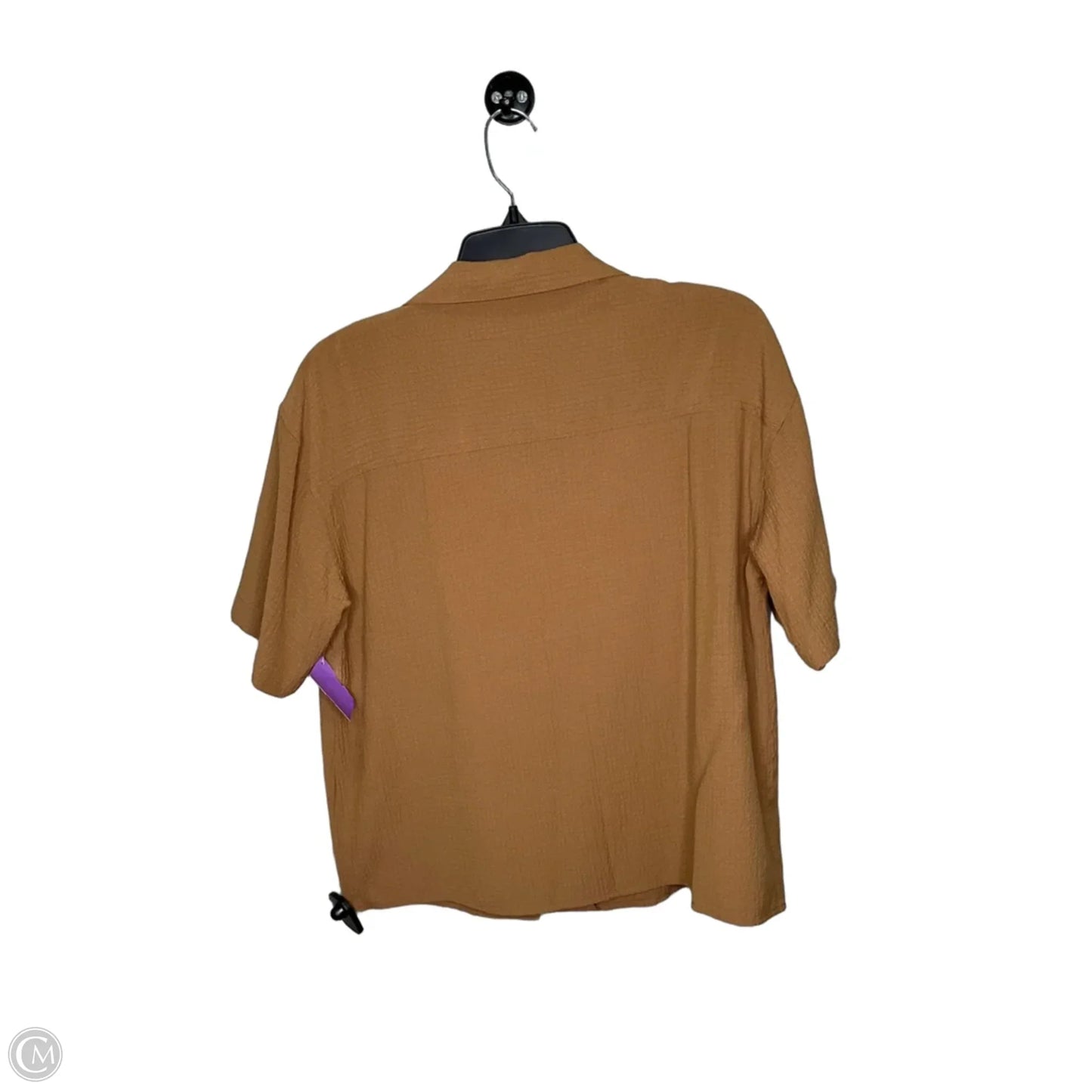 Top Short Sleeve By Calvin Klein In Brown, Size: S