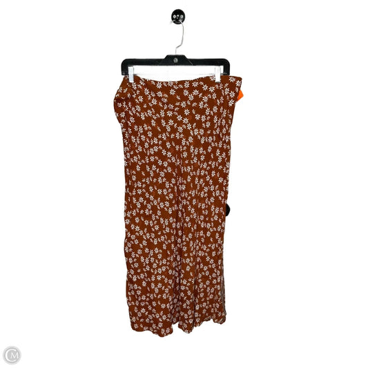 Skirt Midi By Loft In Brown, Size: Xl