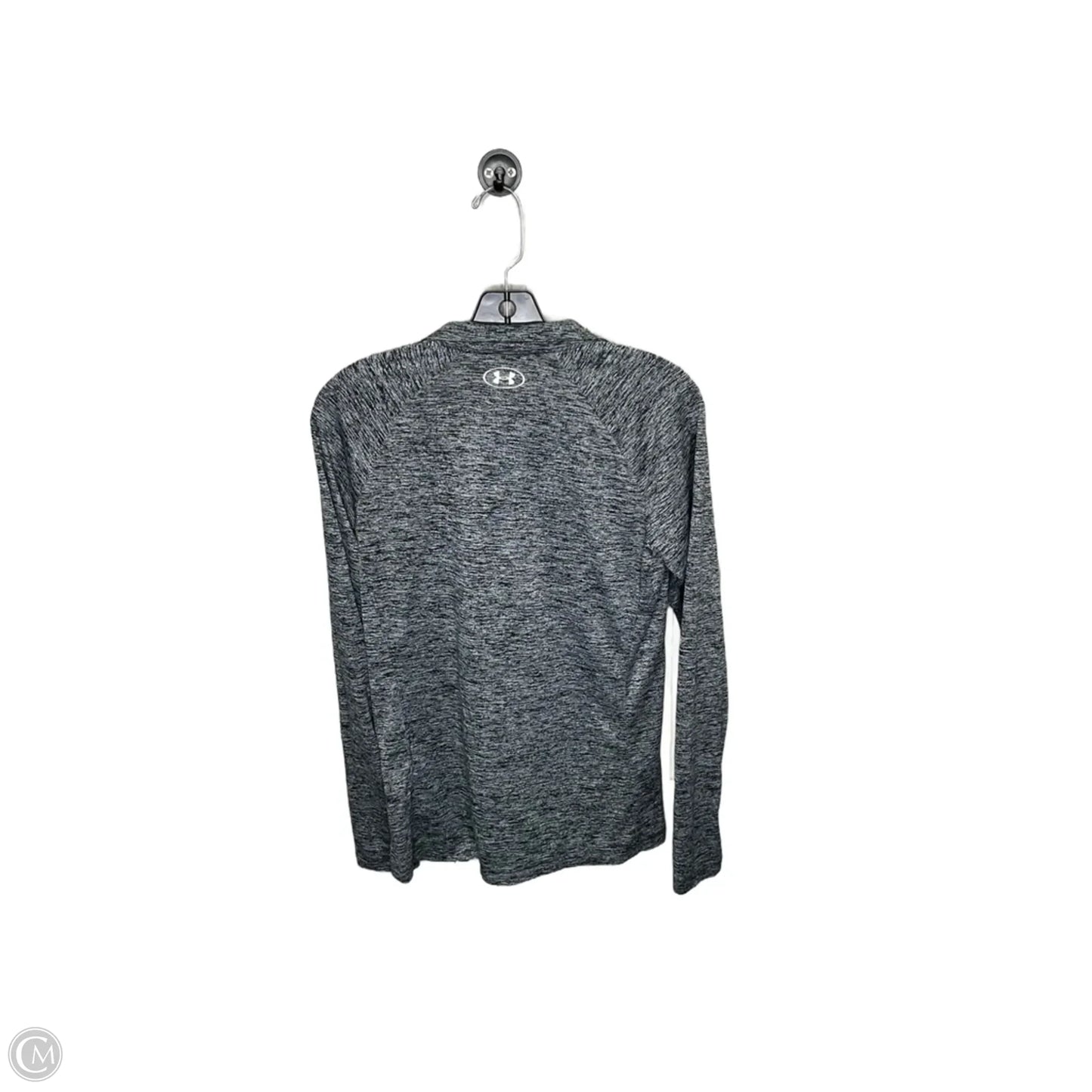 Athletic Top Long Sleeve Collar By Under Armour In Grey, Size: M