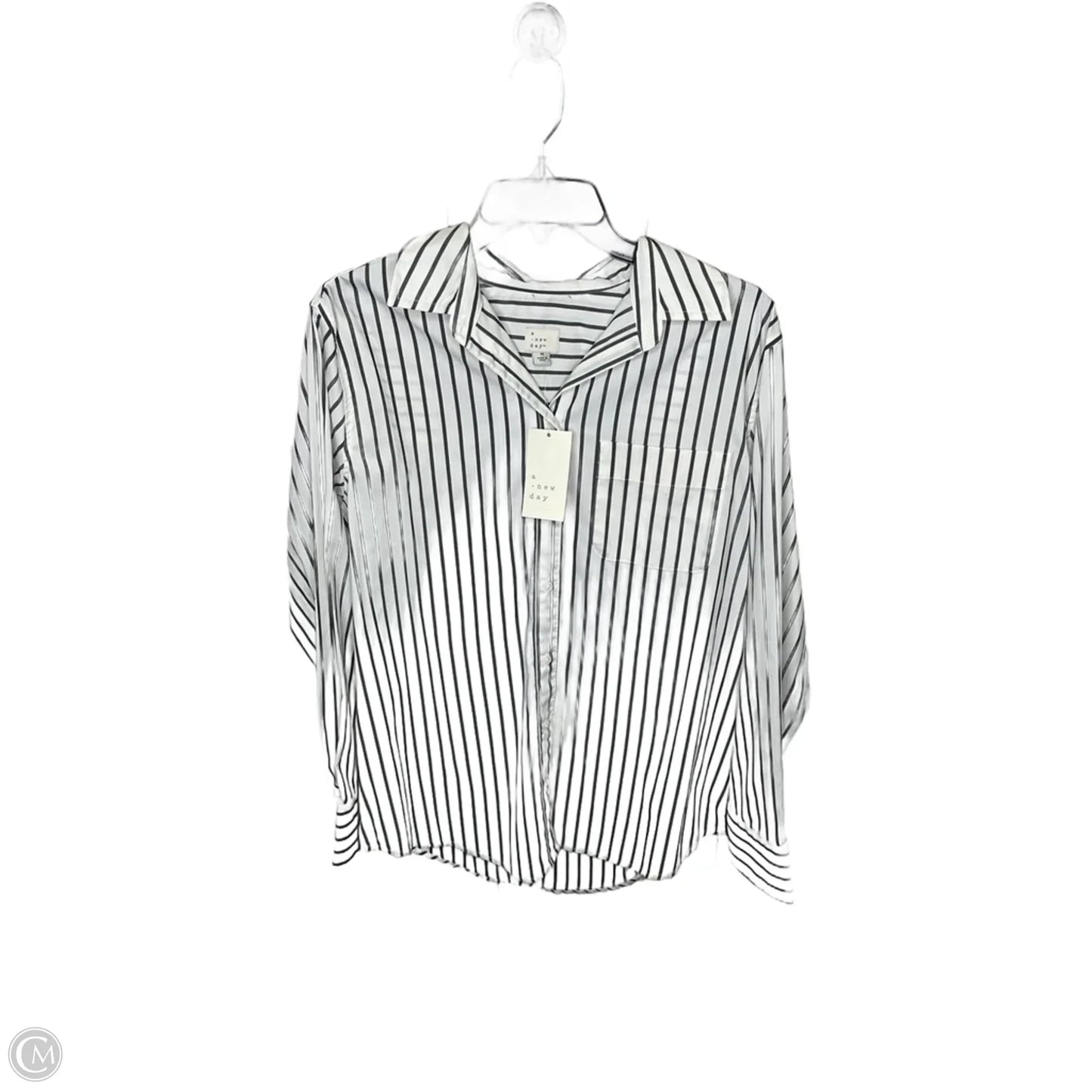 Top Long Sleeve By A New Day In Striped Pattern, Size: M