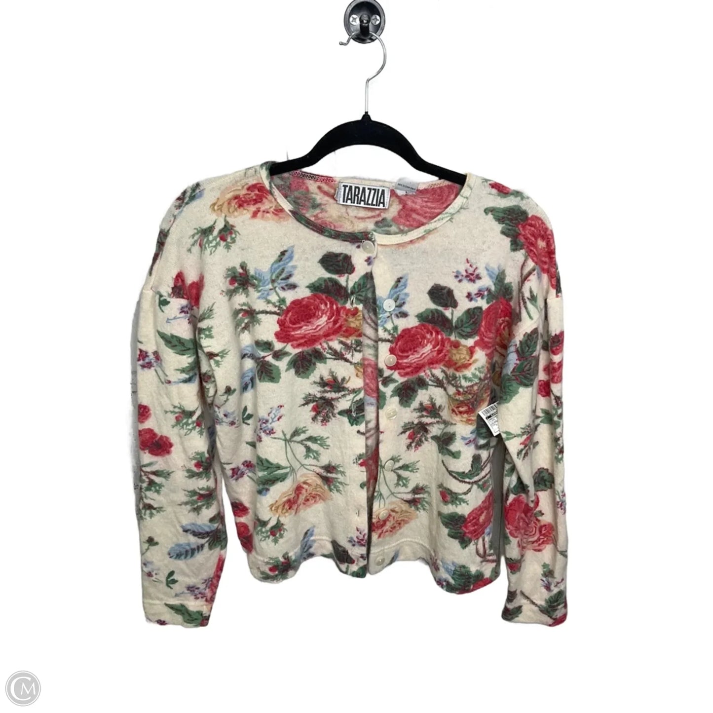 Cardigan By Clothes Mentor In Floral Print, Size: L