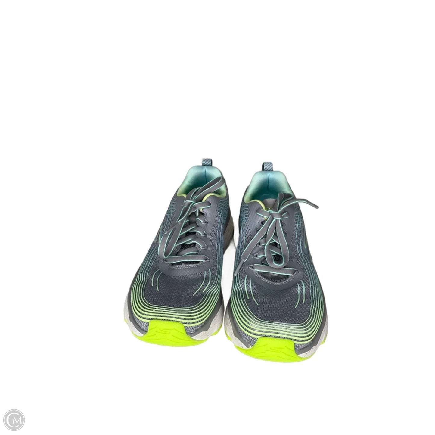 Shoes Athletic By Skechers In Green & Grey, Size: 7