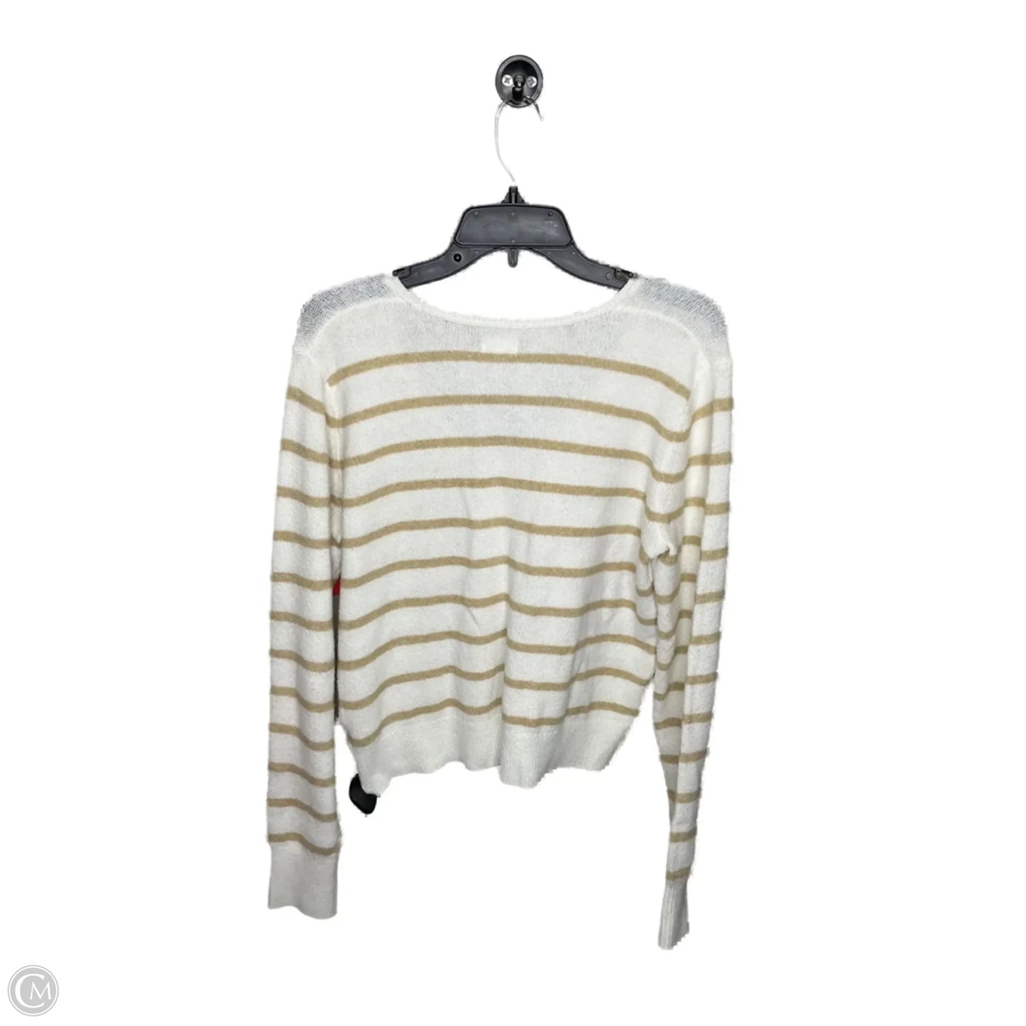 Top Long Sleeve By Aerie In Cream & White, Size: L