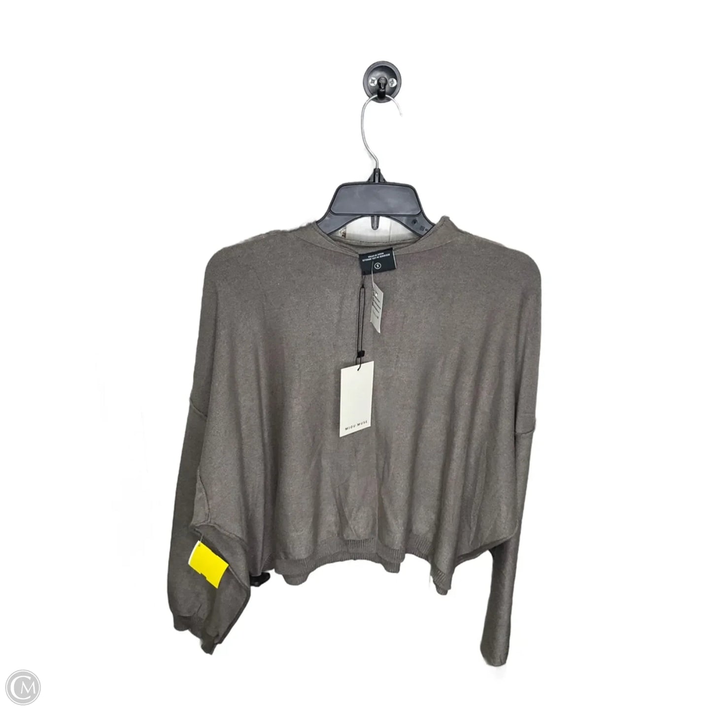 Top Long Sleeve By Miou Muse In Grey, Size: S