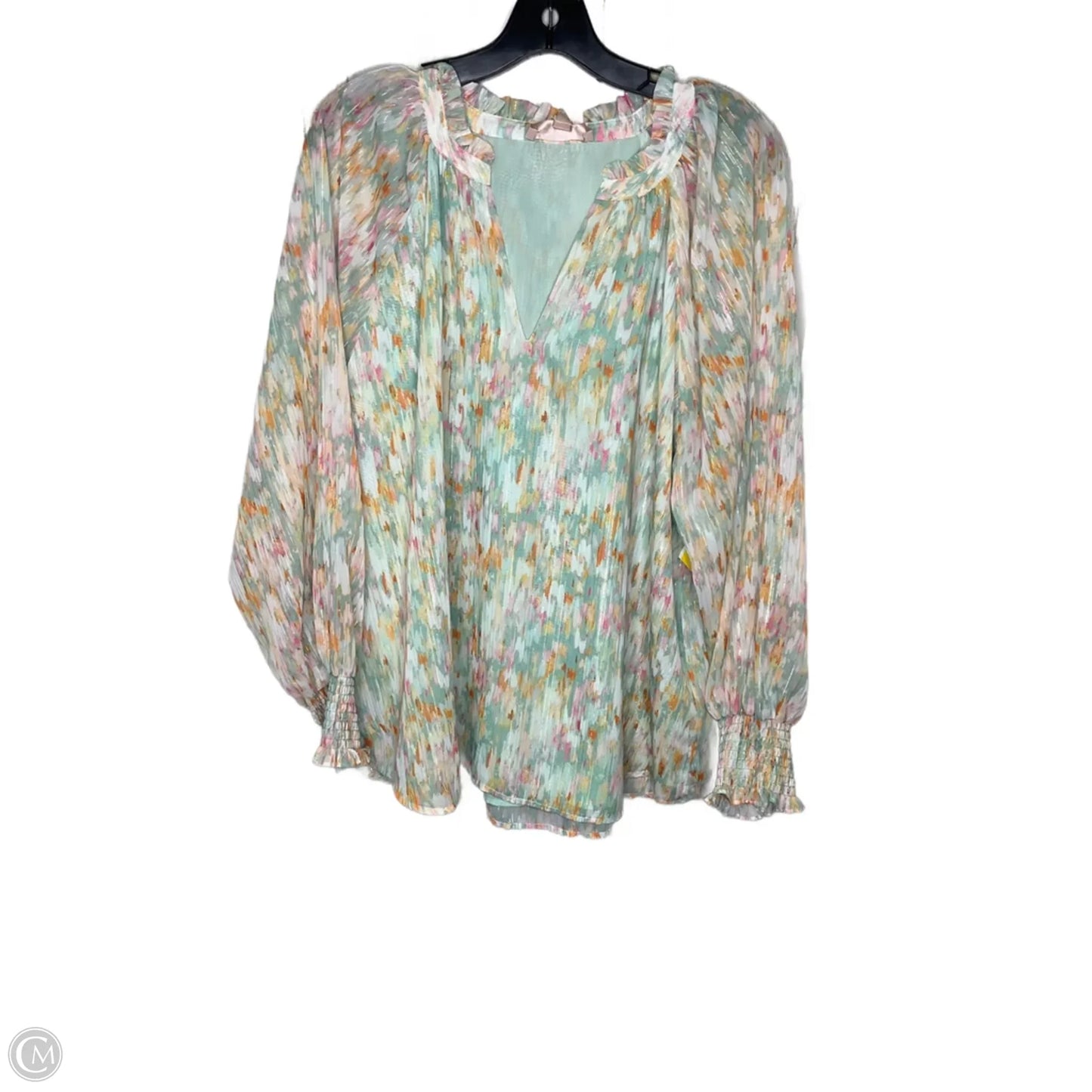 Top Long Sleeve By Philosophy In Green, Size: 1x