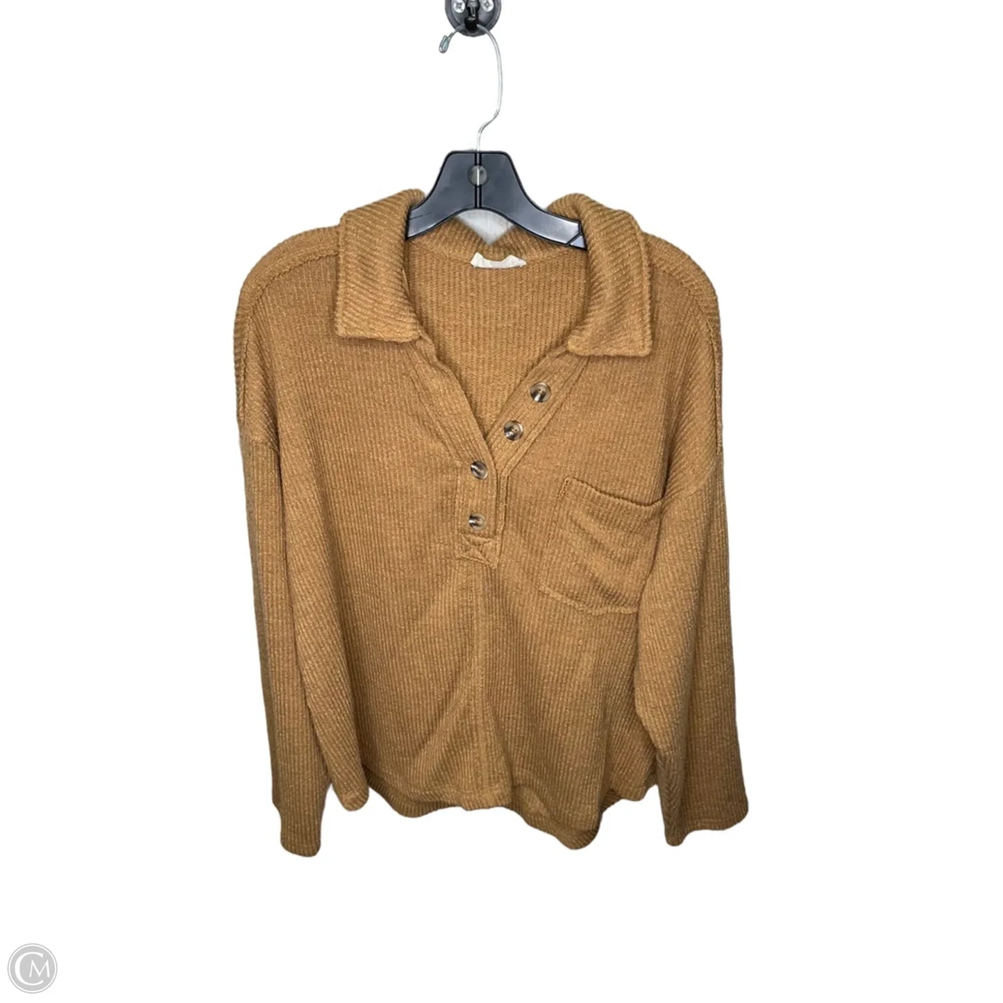 Top Long Sleeve By New In In Brown, Size: 1x