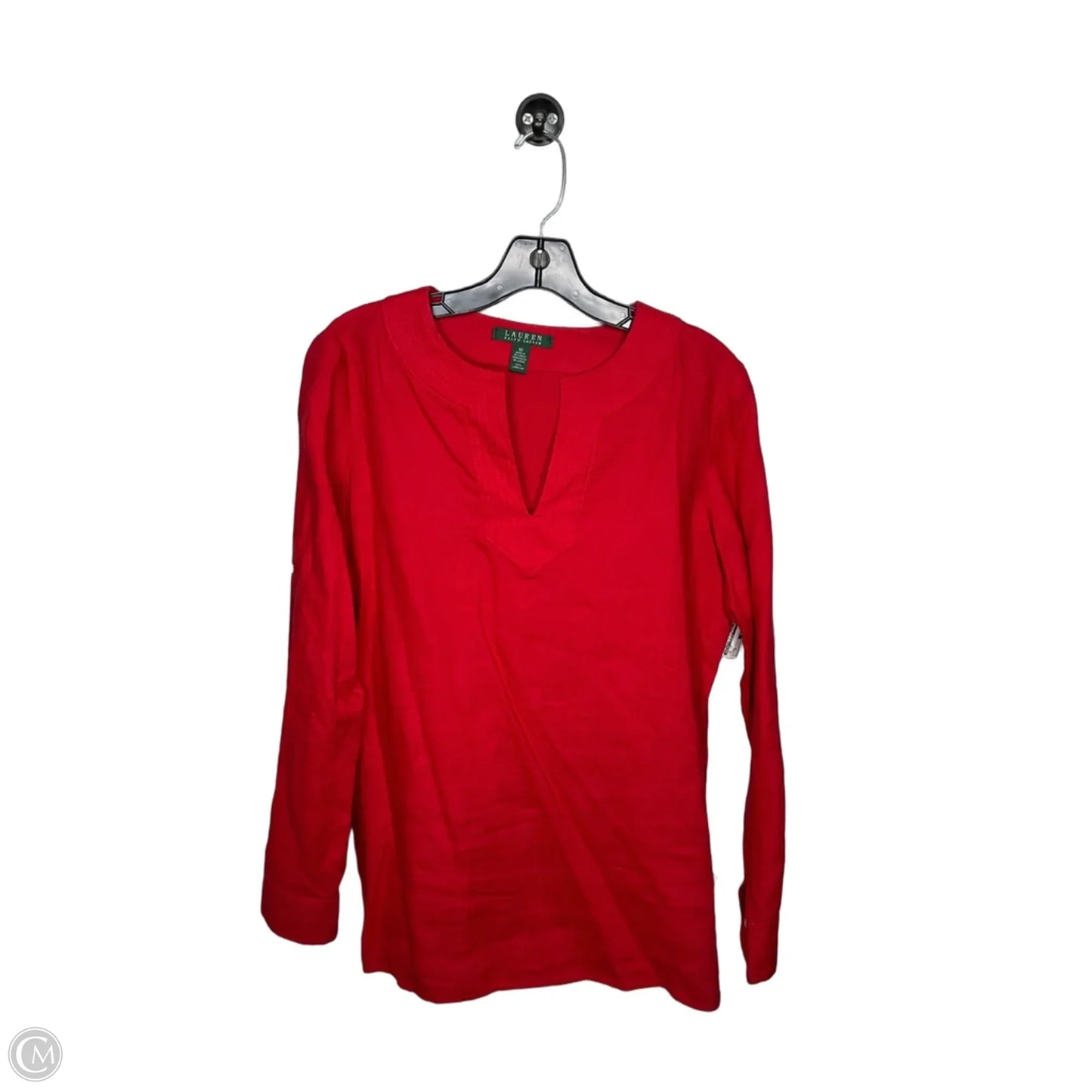 Top Long Sleeve By Ralph Lauren In Red, Size: M