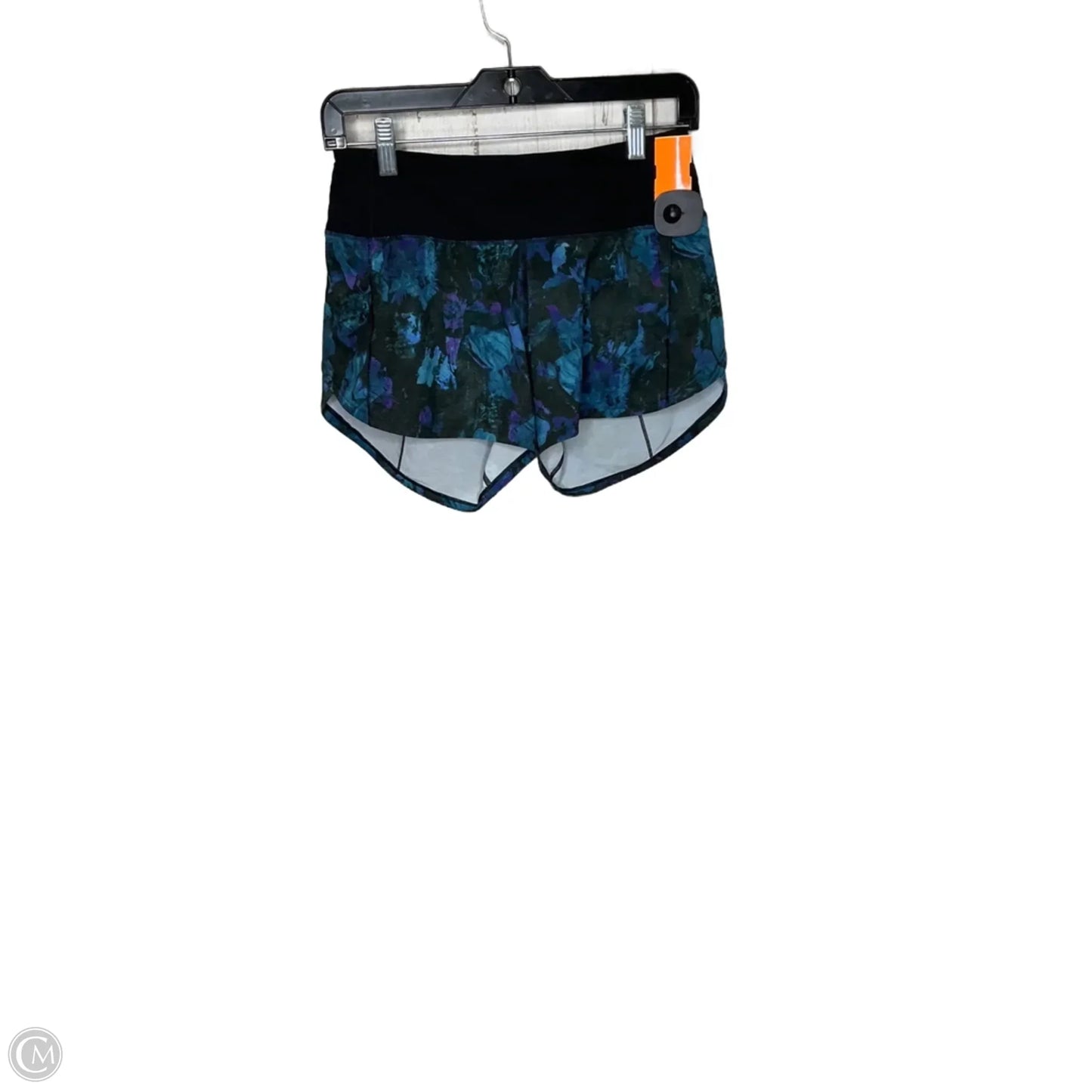 Athletic Shorts By Lululemon In Black & Blue, Size: 4