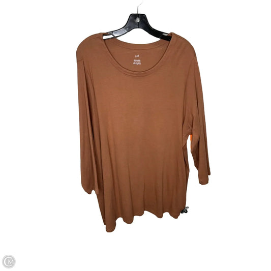 Top 3/4 Sleeve Basic By J. Jill In Brown, Size: 3x