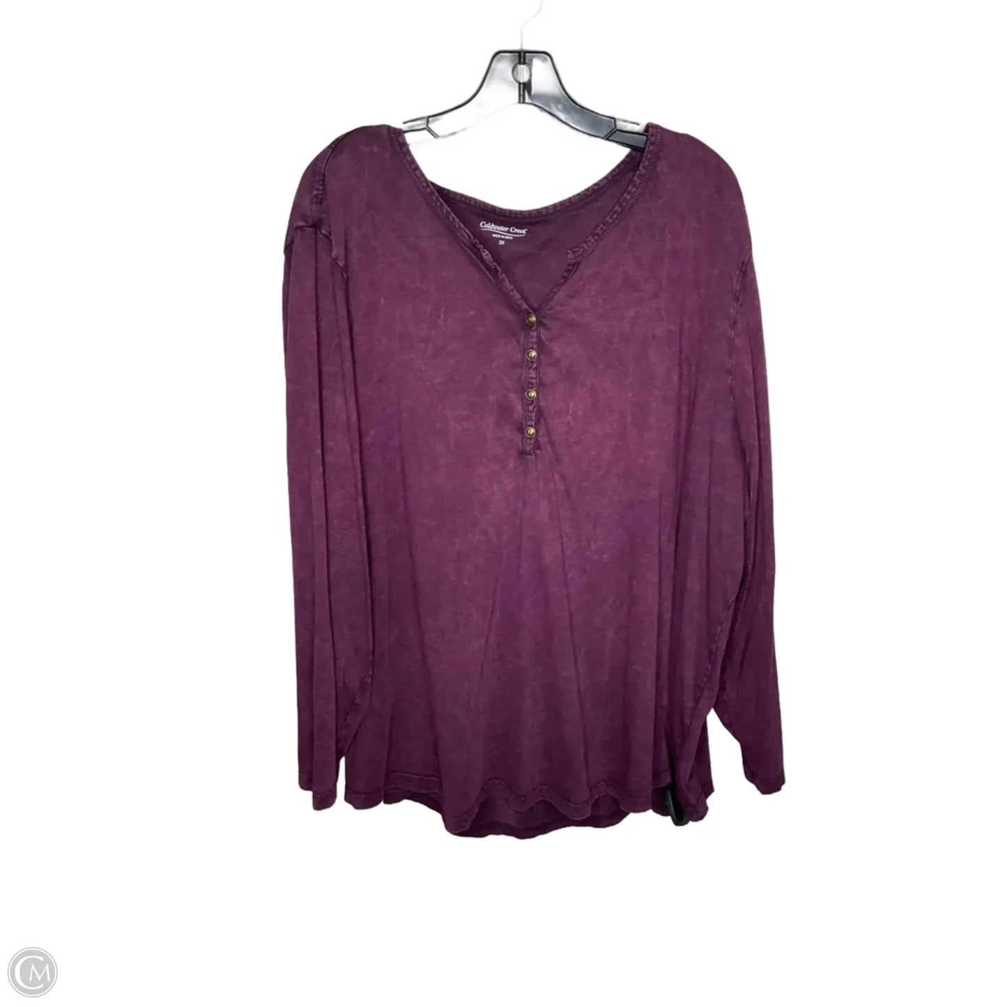Top Long Sleeve By Coldwater Creek In Purple, Size: 3x