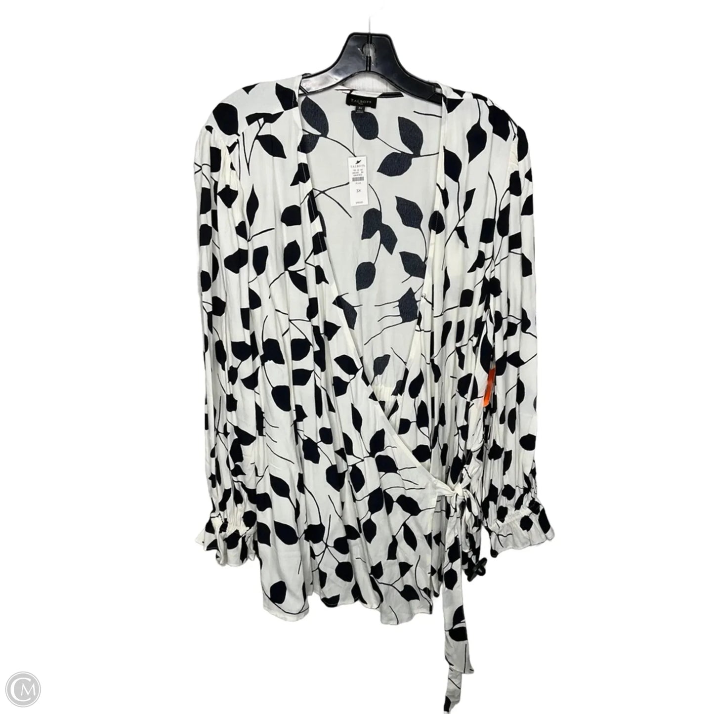 Blouse 3/4 Sleeve By Talbots In Black & White, Size: 3x