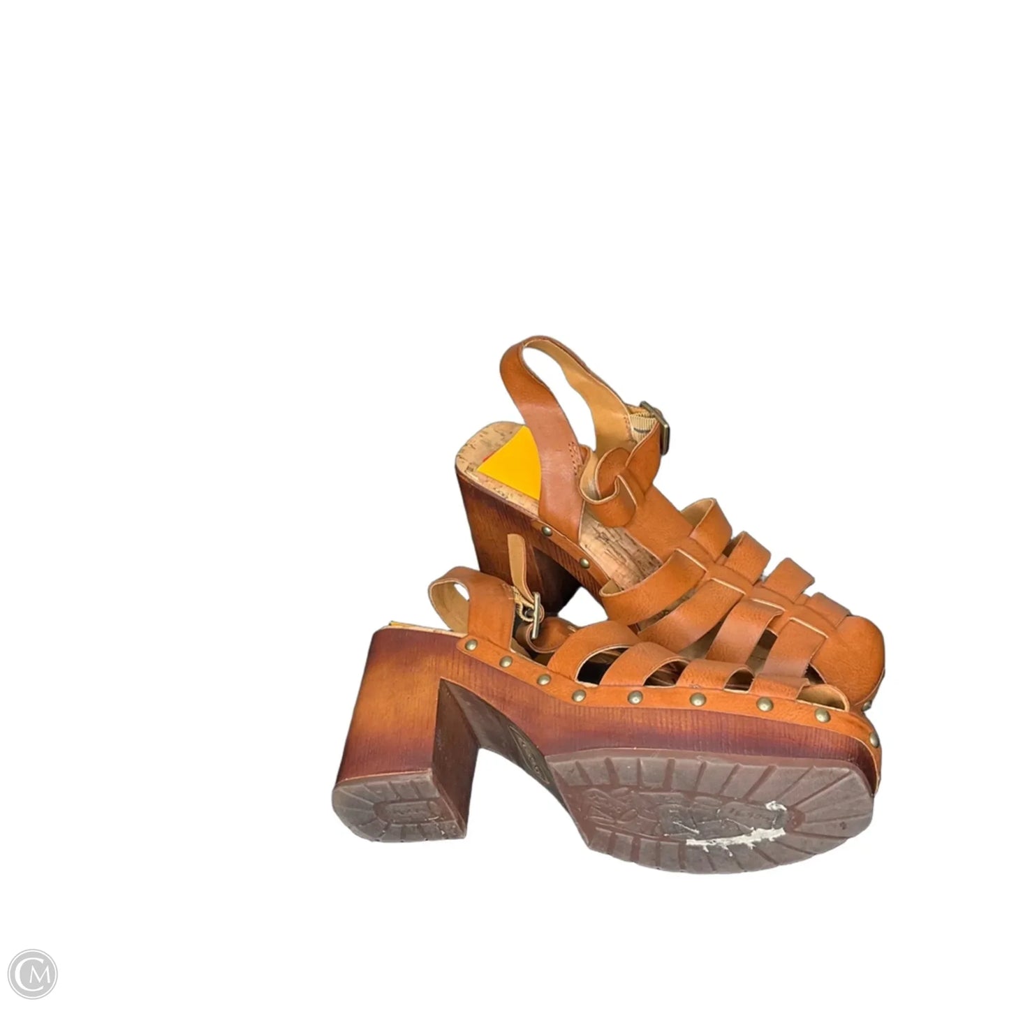 Sandals Heels Platform By Korks In Brown, Size: 8