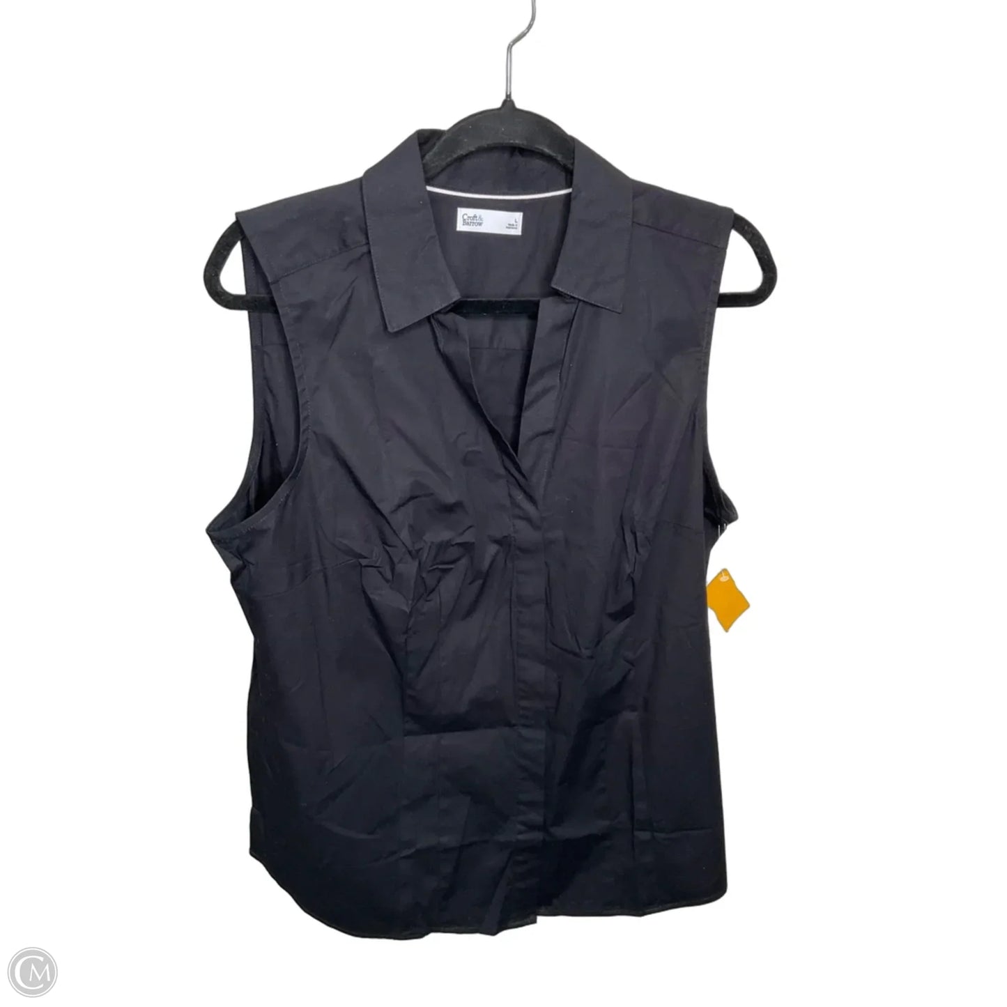 Top Sleeveless By Croft And Barrow In Black, Size: L