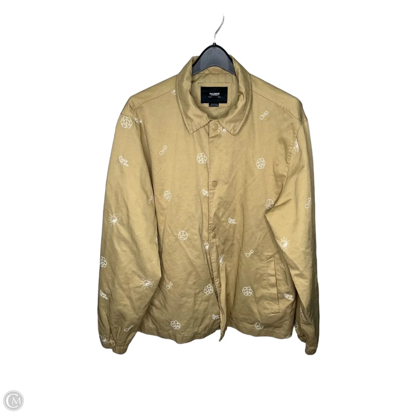 Jacket Shirt By Pull&bear In Beige, Size: L