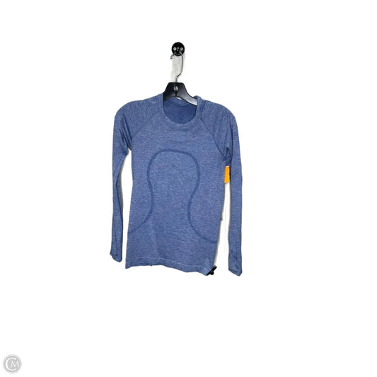 Athletic Top Long Sleeve Crewneck By Lululemon In Blue, Size: 4
