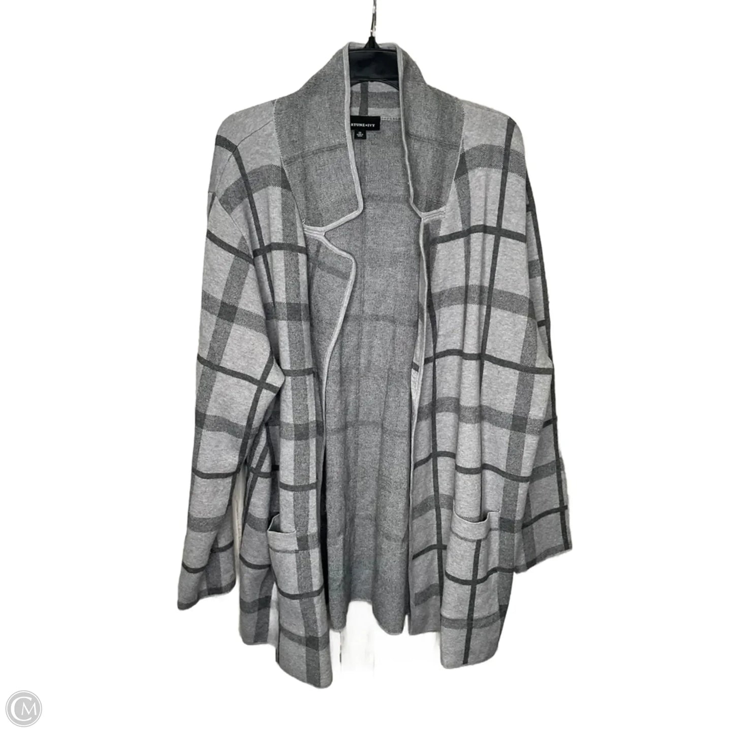 Cardigan By Fortune & Ivy In Plaid Pattern, Size: 2x