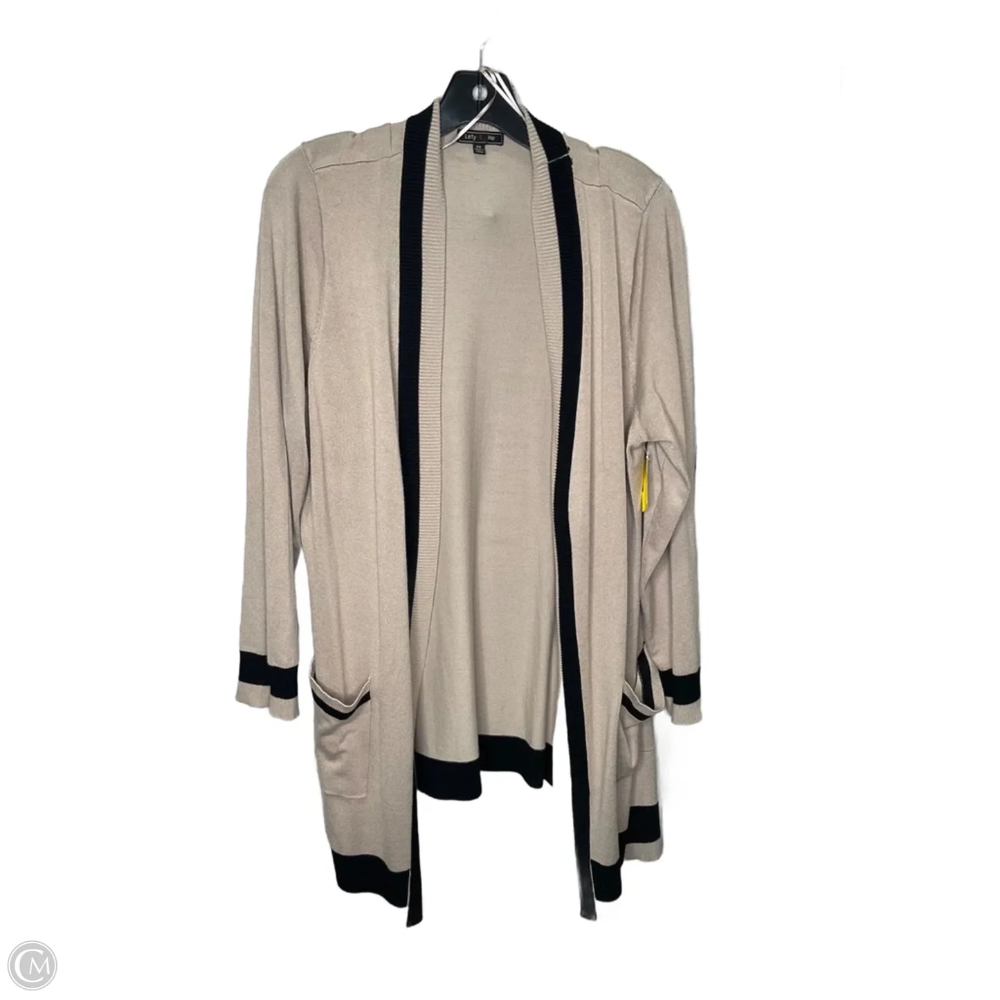 Cardigan By Clothes Mentor In Black & Cream, Size: 2x