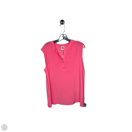 Top Short Sleeve By Anne Klein In Pink, Size: 1x