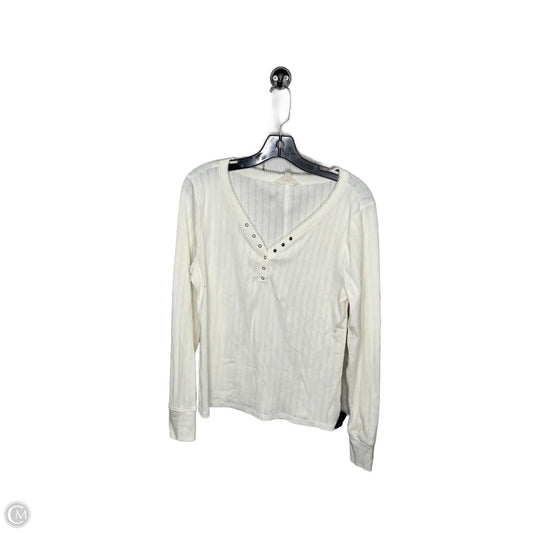 Top Long Sleeve By Lucky Brand In White, Size: Xl