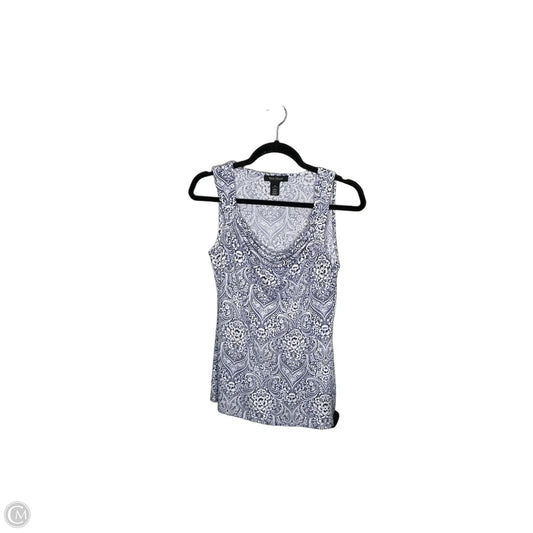 Top Sleeveless By White House Black Market In Blue & White, Size: Xs