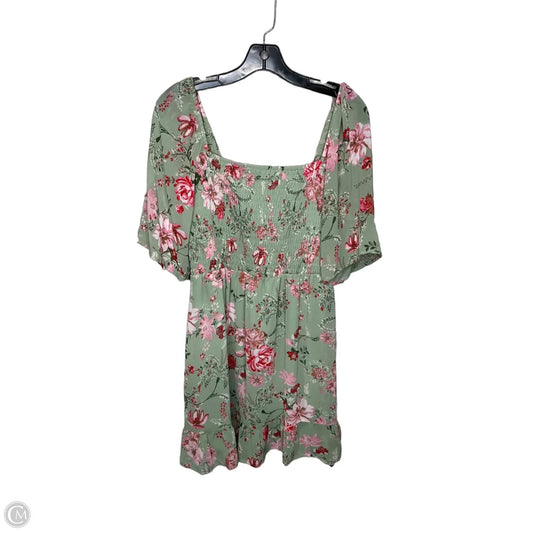 Dress Casual Short By Lily Rose In Floral Print, Size: L