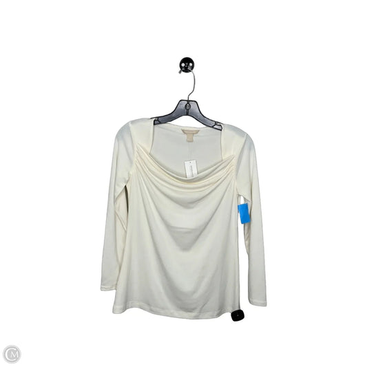 Top Long Sleeve By Banana Republic In Cream, Size: Xs