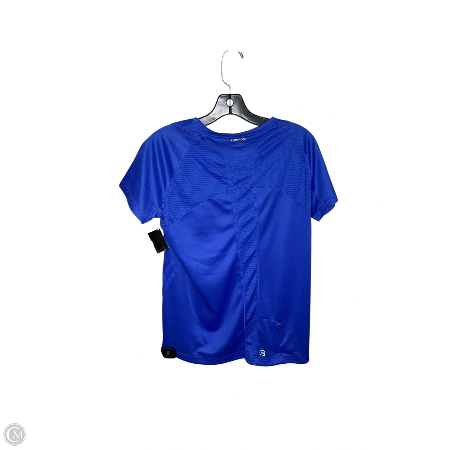 Athletic Top Short Sleeve By Adidas In Blue, Size: L