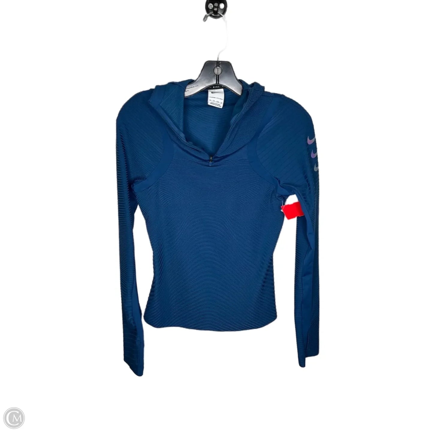 Athletic Top Long Sleeve Hoodie By Nike Apparel In Teal, Size: Xs