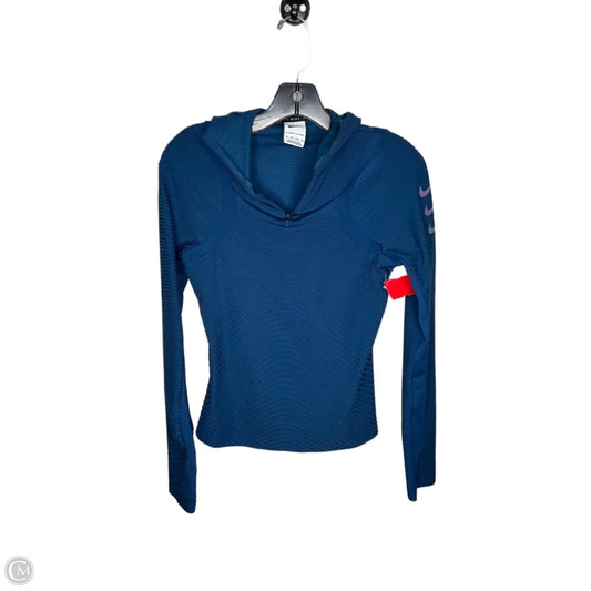 Athletic Top Long Sleeve Hoodie By Nike Apparel In Teal, Size: Xs