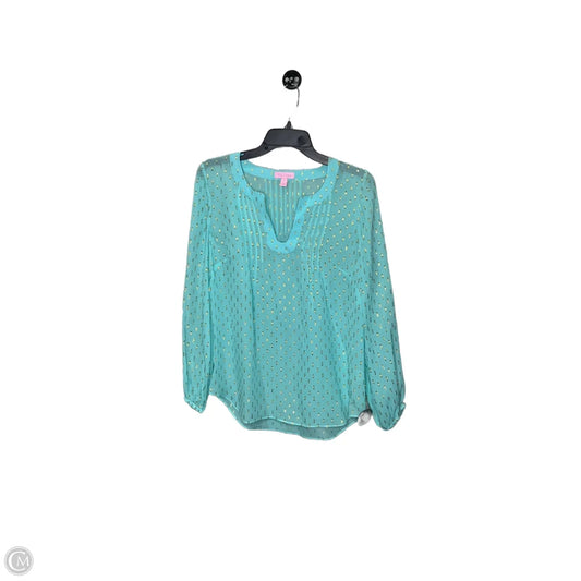 Top Long Sleeve Designer By Lilly Pulitzer In Aqua, Size: S