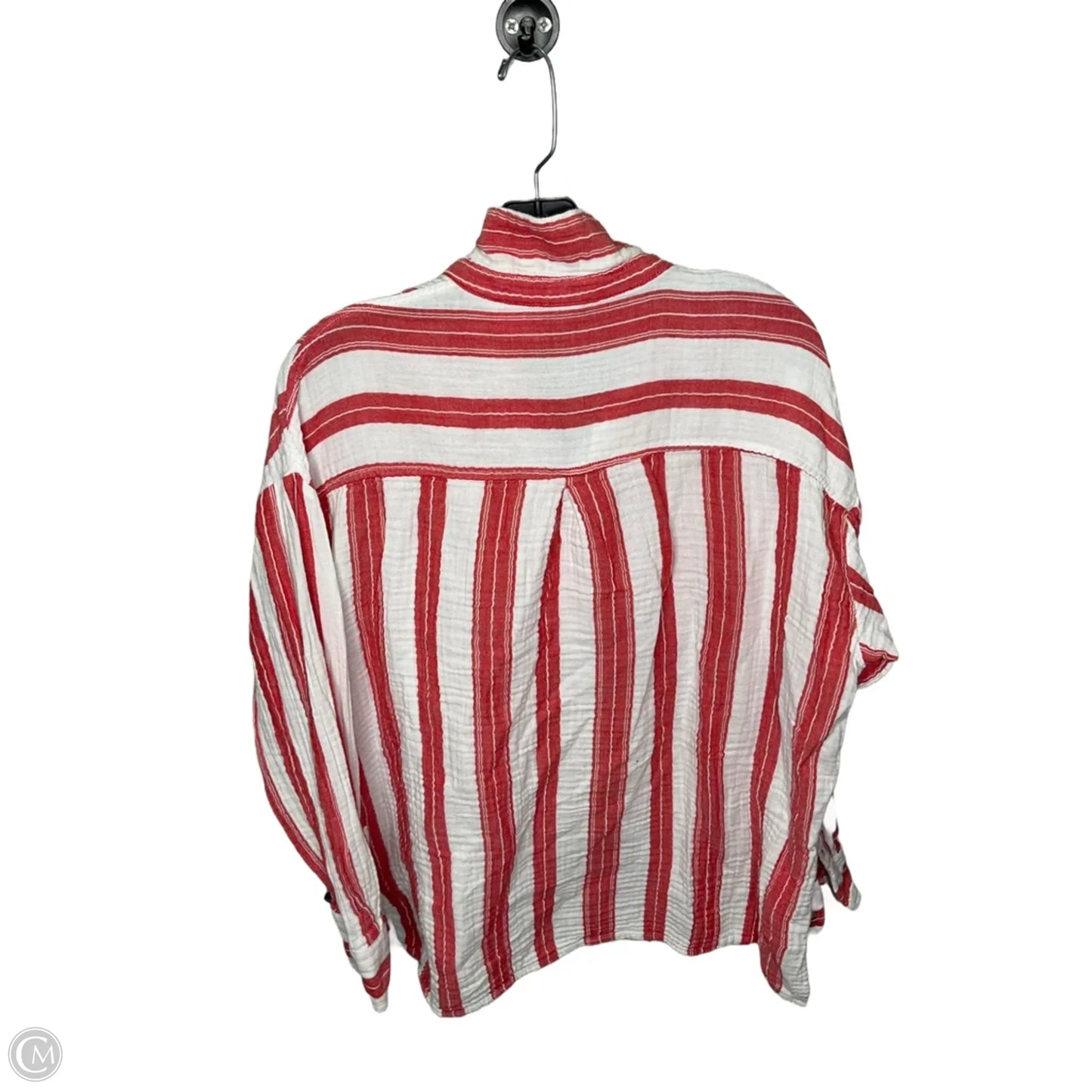 Top Long Sleeve By Old Navy In Red & White, Size: L
