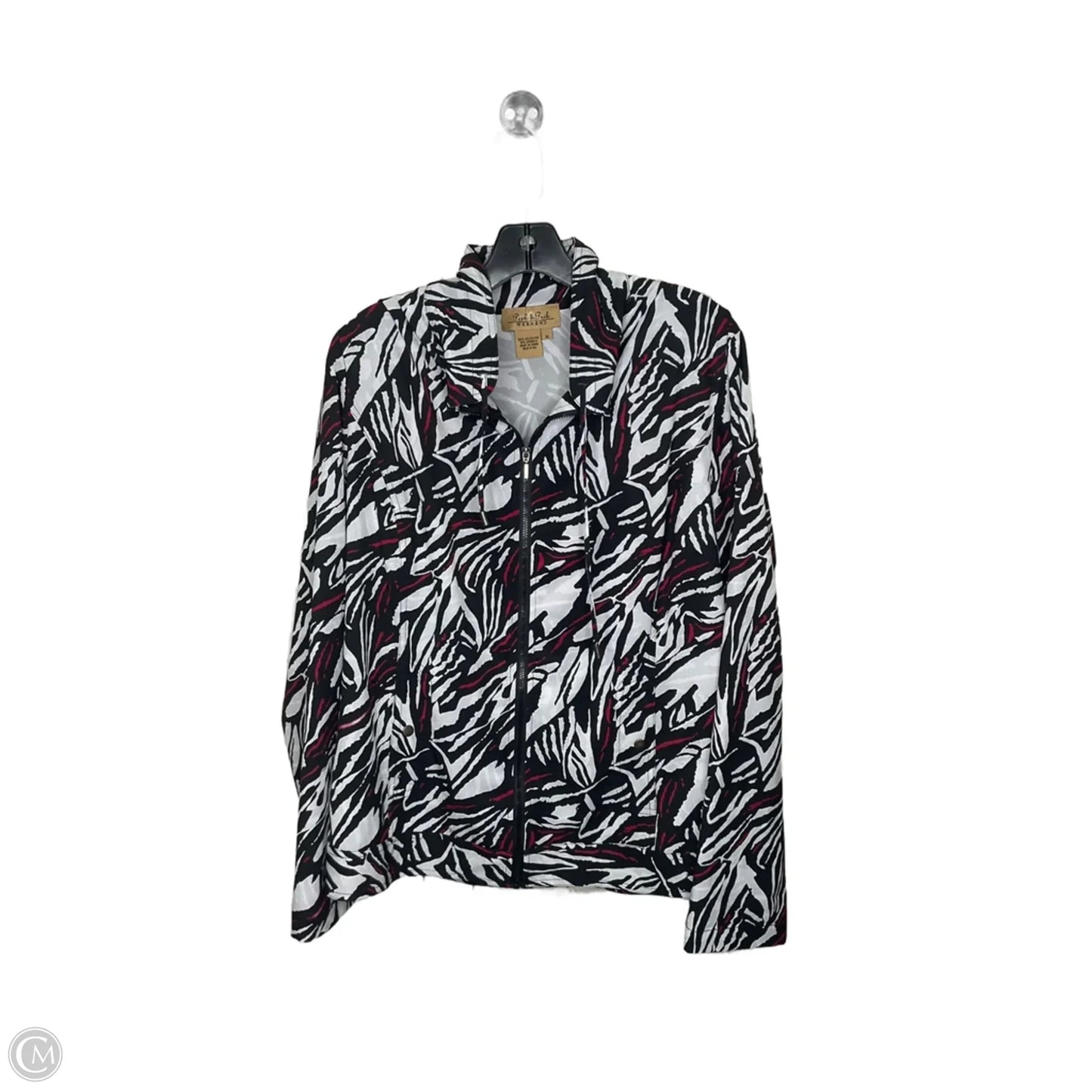 Athletic Jacket By Peck And Peck In Black & White, Size: Xl