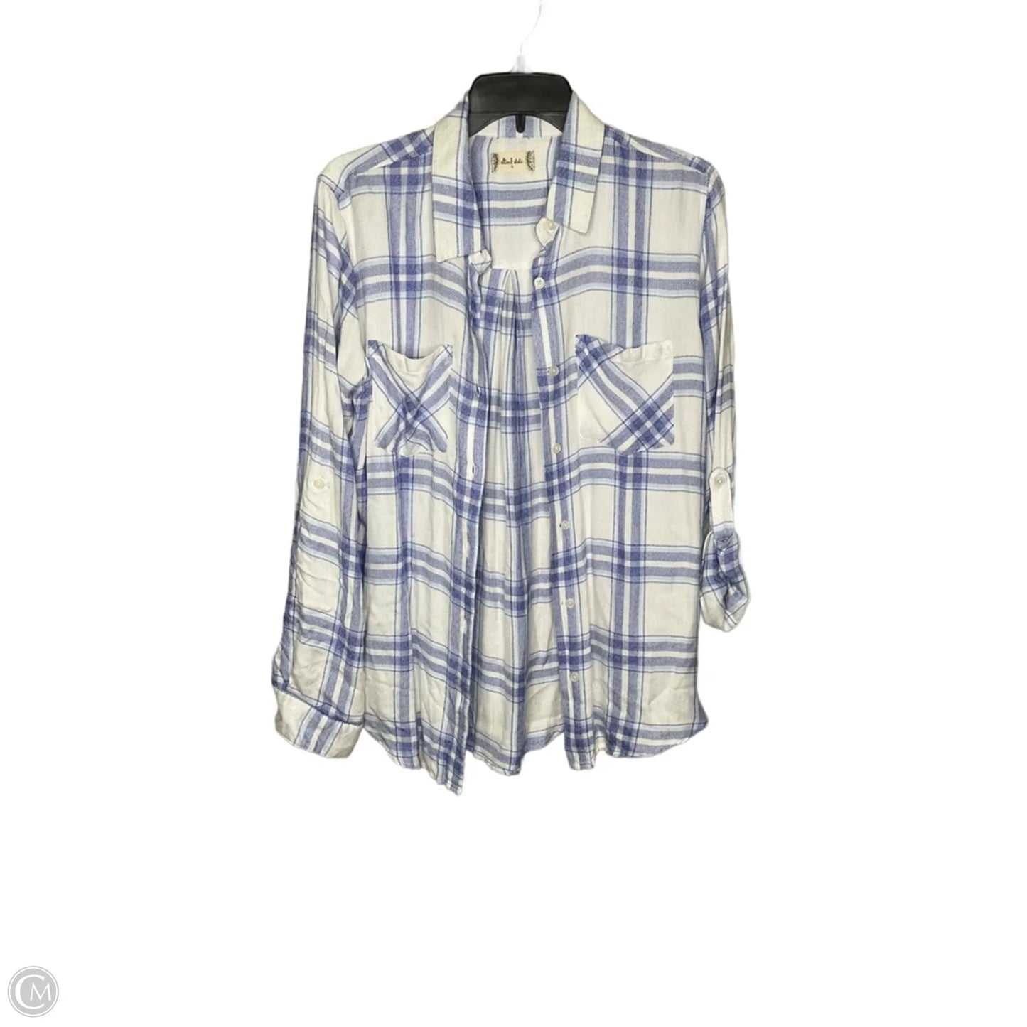 Top Long Sleeve By Altard State In Plaid Pattern, Size: S