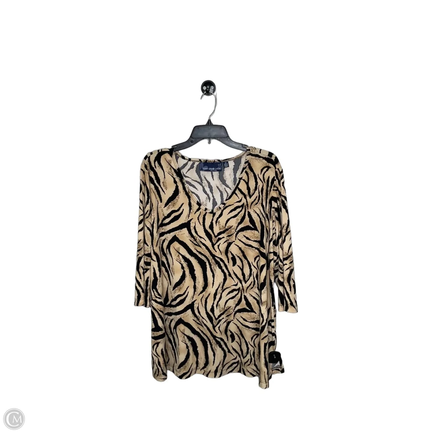 Top Short Sleeve By Susan Graver In Animal Print, Size: 1x
